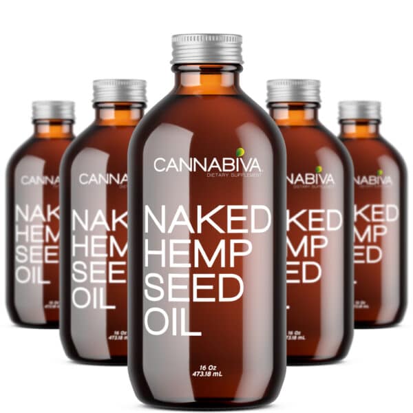 Cannabiva Naked Hemp Seed Oil - Six Monthly Supply - 6 bottles x 16oz