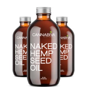 Cannabiva Naked Hemp Seed Oil - Three Monthly Supply - 3 bottles x 16oz